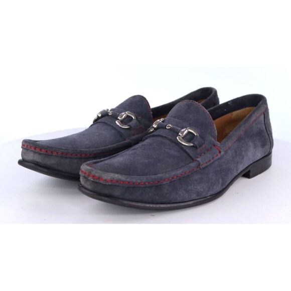 Saks Fifth Avenue Black $180 Men\'s Horsebit Loafers Shoes Size 11.5 M Suede Blue main image 8